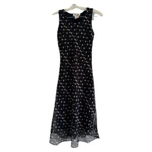 SHE’S THE 1 Girl’s Black Polka Dot Fitted Dress-Size 14